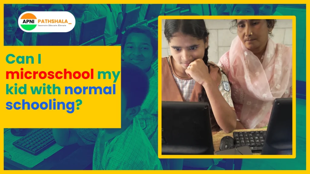 A student studying in a microschool in India.