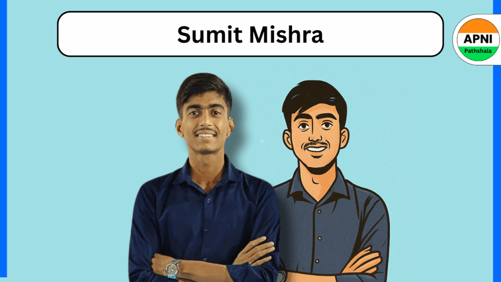A side-by-side comparison of Sumit Mishra, showcasing his comic representation alongside a real-life photograph.