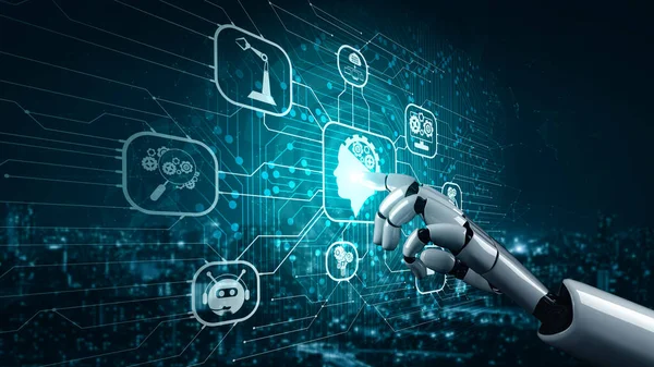 depositphotos 378111610 stock photo rendering artificial intelligence research robot 1