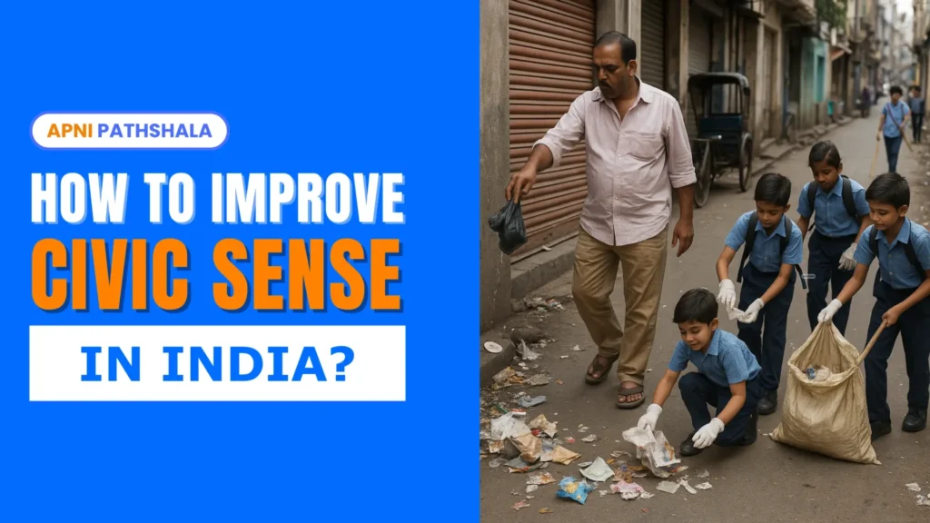 School students cleaning Indian streets – how to improve civic sense in India through student action.