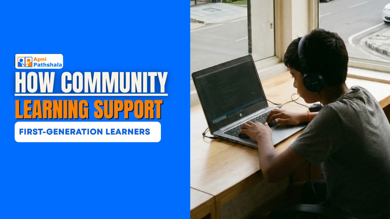 Students learning together in a community learning centre that supports first-generation learners