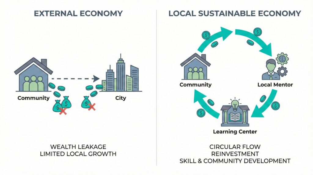 Rural community-based digital learning center in India