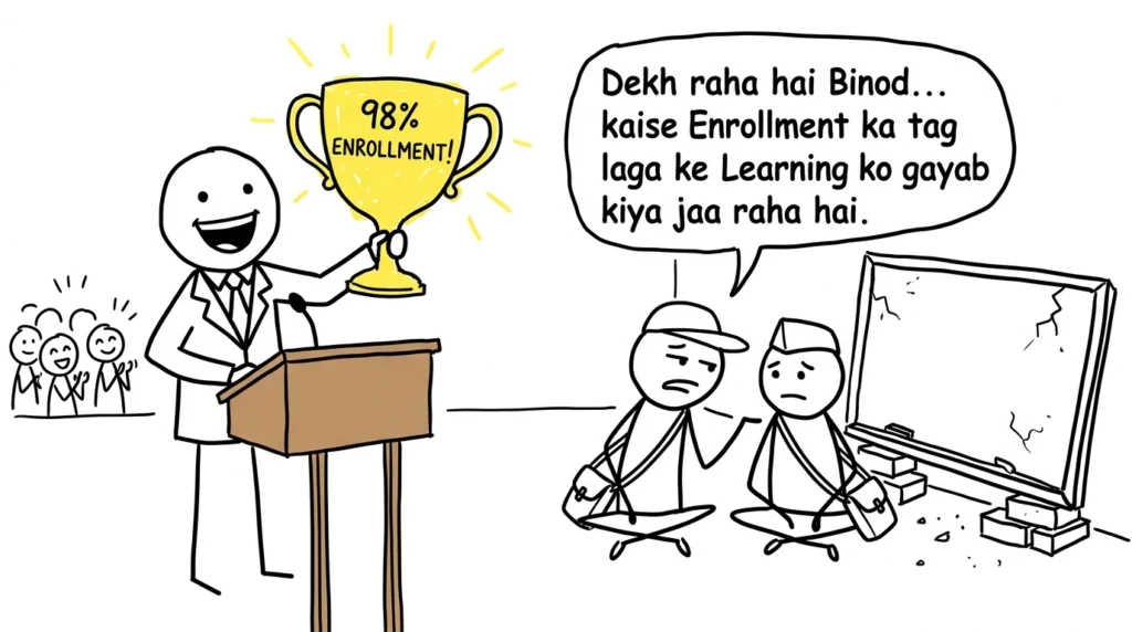 High enrollment but low learning in rural schools