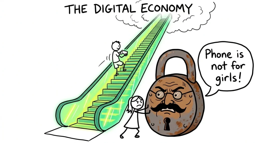 Girls blocked from digital economy due to restrictions