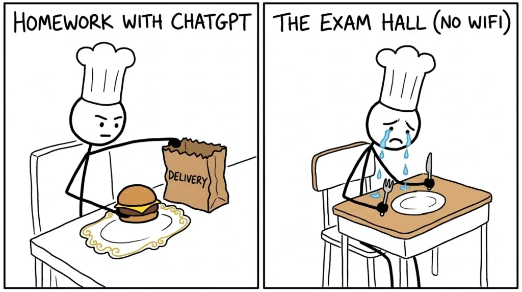 Student using ChatGPT for homework but not truly understanding the concept