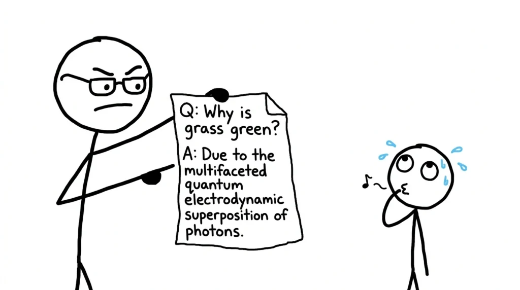 Student confused by complex AI explanation beyond the NCERT syllabus
