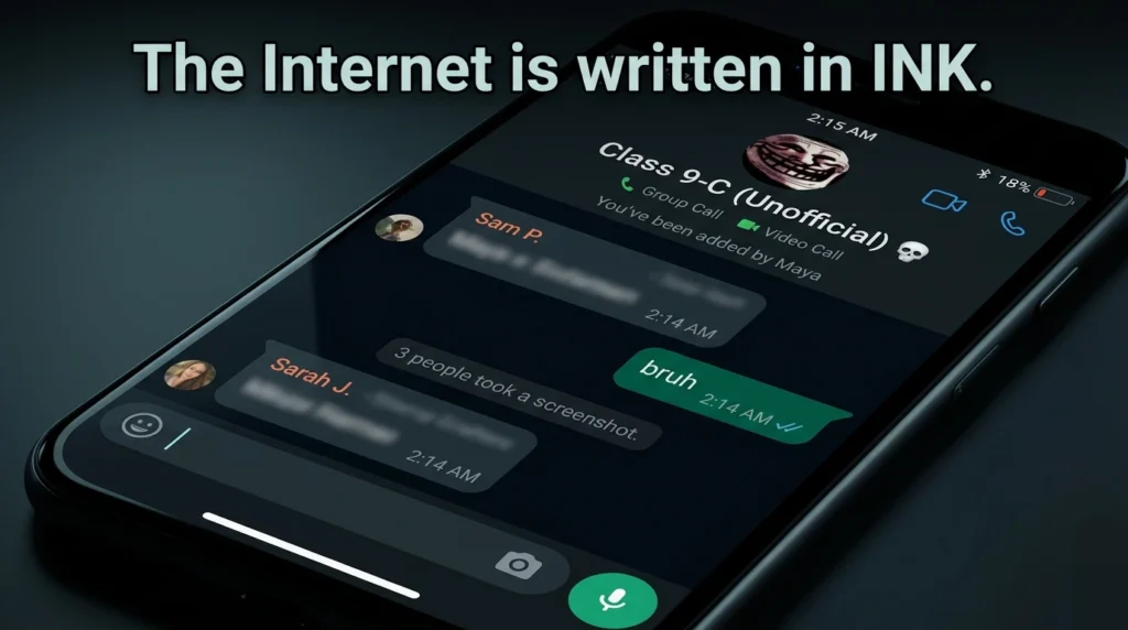 Online chat showing messages are permanent on the internet