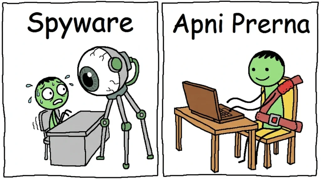 Spyware vs safe learning with Apni Prerna
