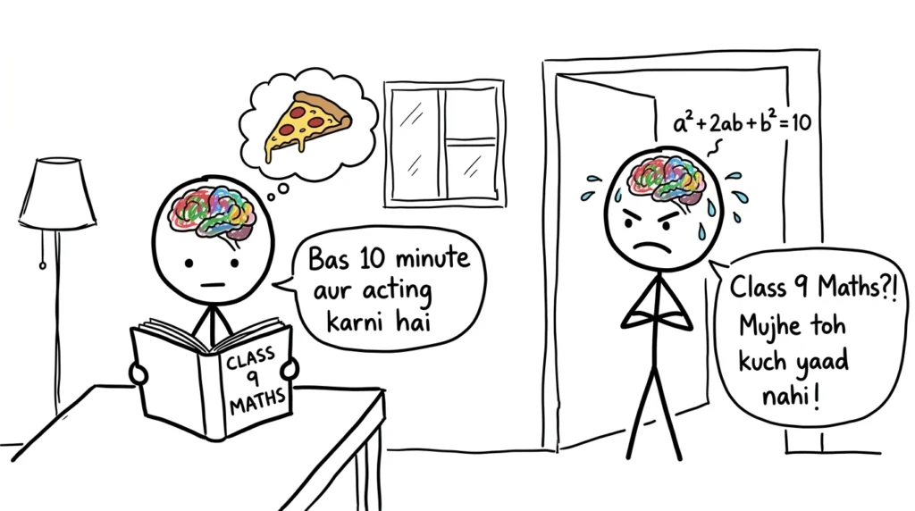 Student studying maths but forgetting everything later