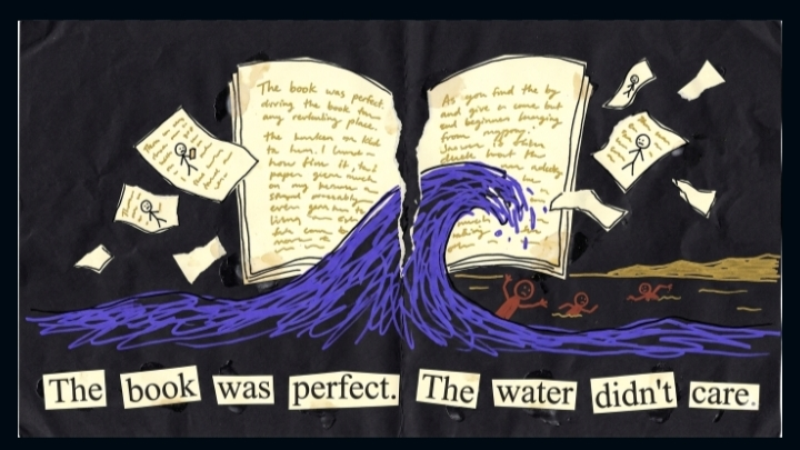 Stick figure on a sinking boat showing how to measure digital literacy without exams
