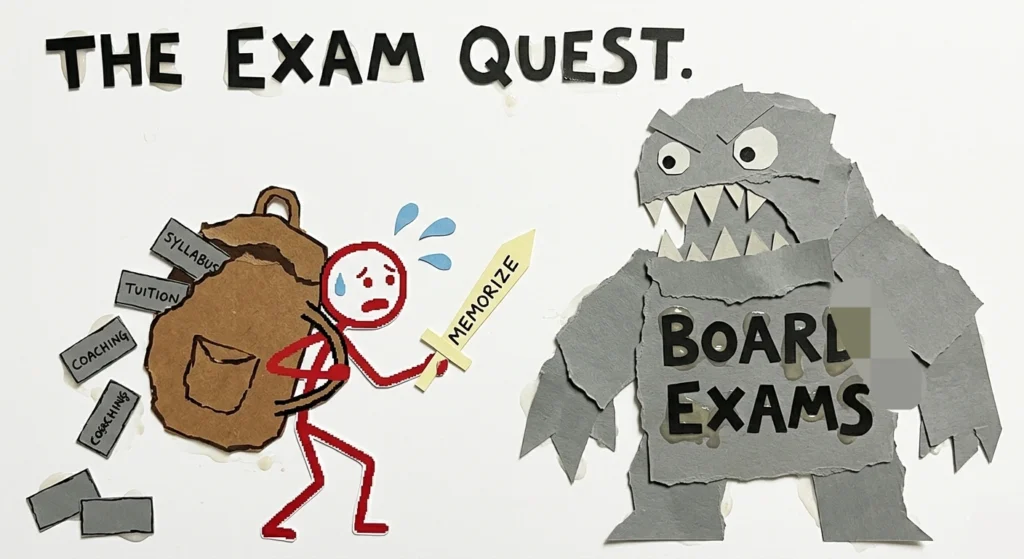 Student facing board exam pressure.