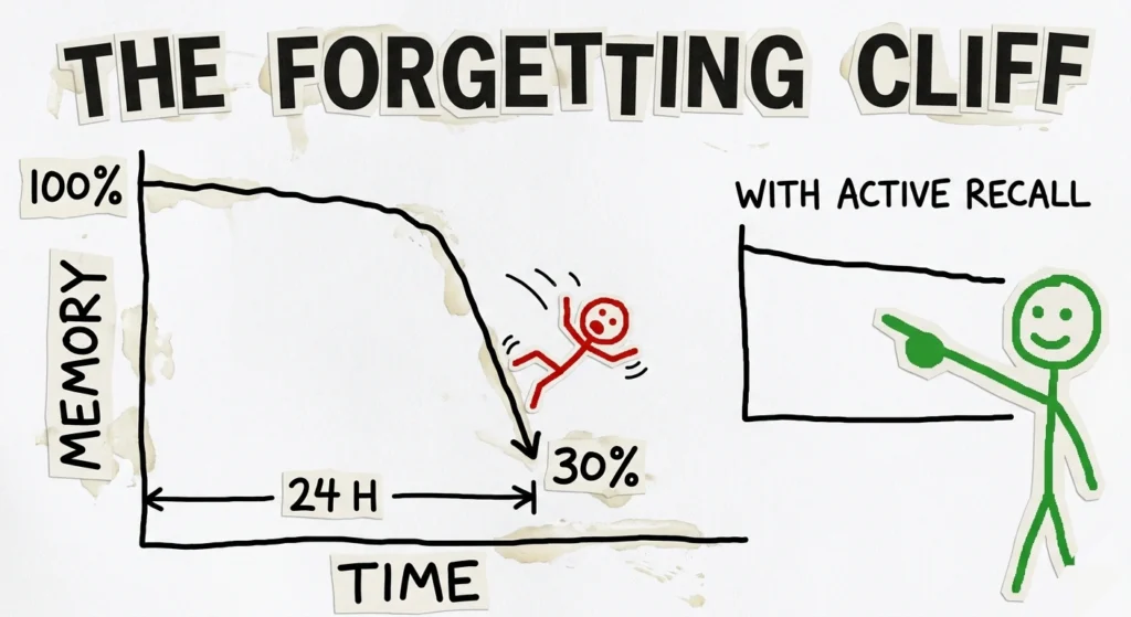 Passive digital learning versus the active recall study engine