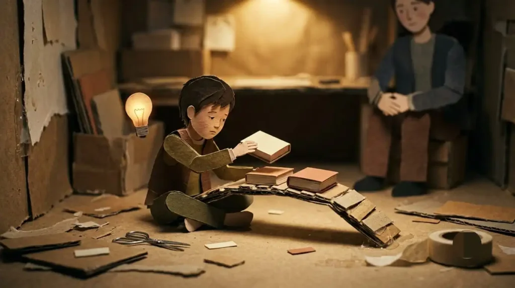 Building a cardboard bridge is one of the best practical projects for kids to reveal problem-solving skills.