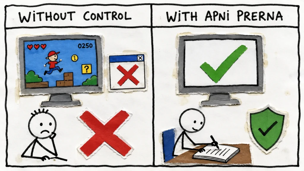Safe screen time control for a low investment education business.