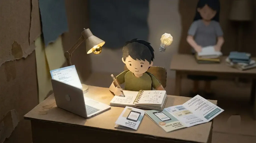 Using practical projects for kids, like researching mobile plans, to identify childs strengths and independent thinking.