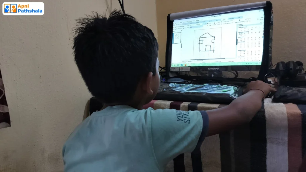 A child exploring the computer independently