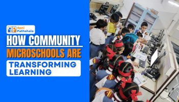 Students learning in a community microschool classroom at ApniPathshala, showcasing personalized and future-ready education.